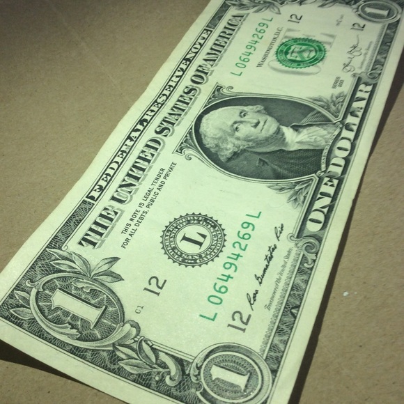 Scarce Error Ink Bleedthrough Both Sides $1 Dollar - Picture 6 of 7